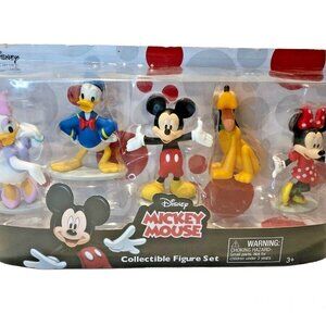 Mickey Mouse Clubhouse Deluxe Figure Set - Mickey, Minnie, Donald, Daisy, Pluto